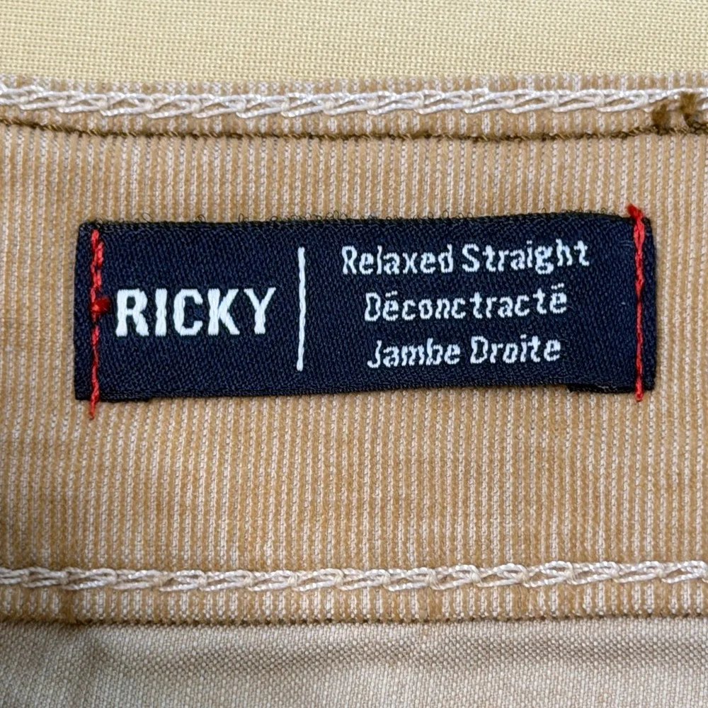 True Religion Ricky Corduroy Pants Mens 32 Straw Tan Relaxed Straight NWT